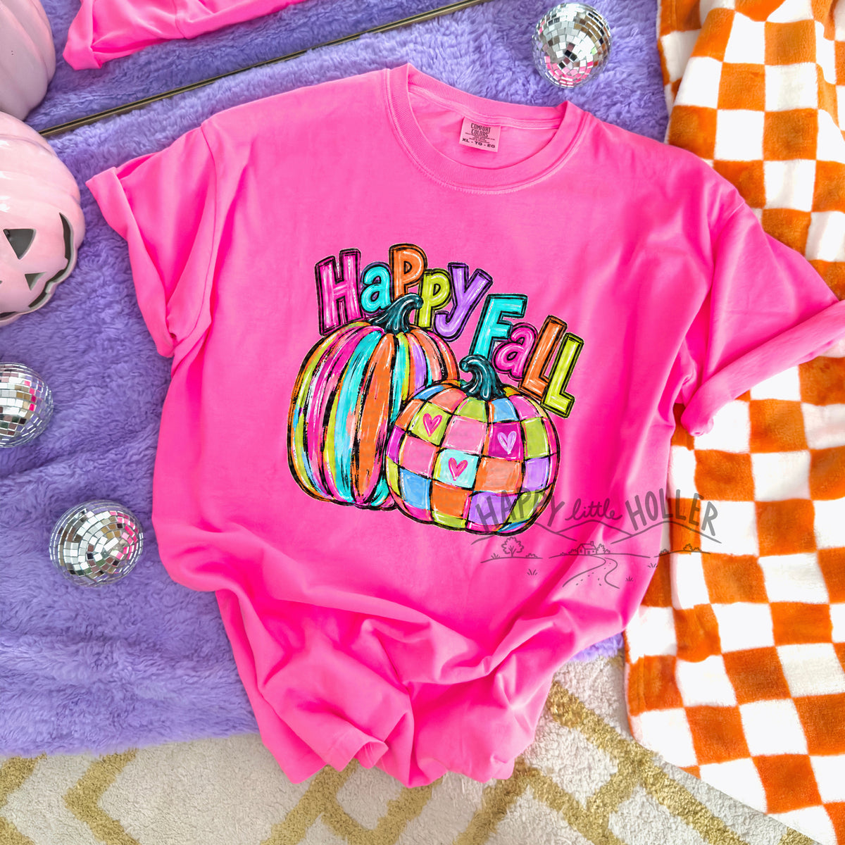 Happy Fall, Colorful, Pumpkins DIGITAL DOWNLOAD