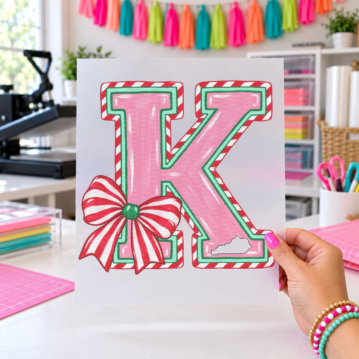 Big K Pink K Christmas, DTF TRANSFER