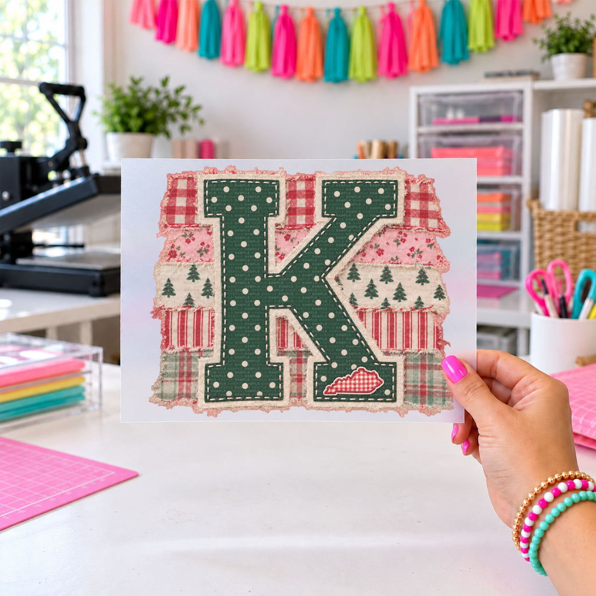 Christmas Fabric KY Christmas, DTF TRANSFER