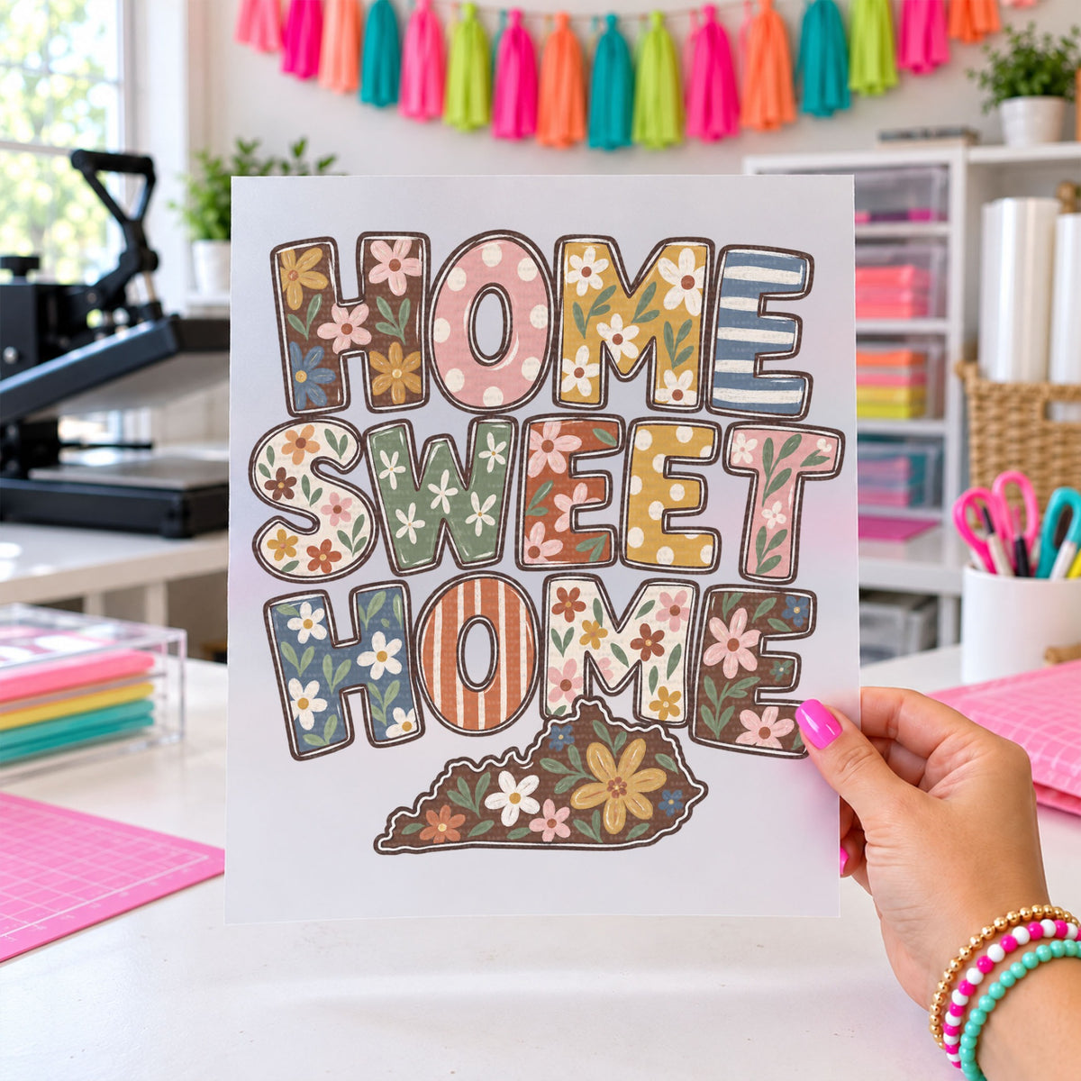 KY Home Sweet Home Fall Florals, DTF TRANSFER