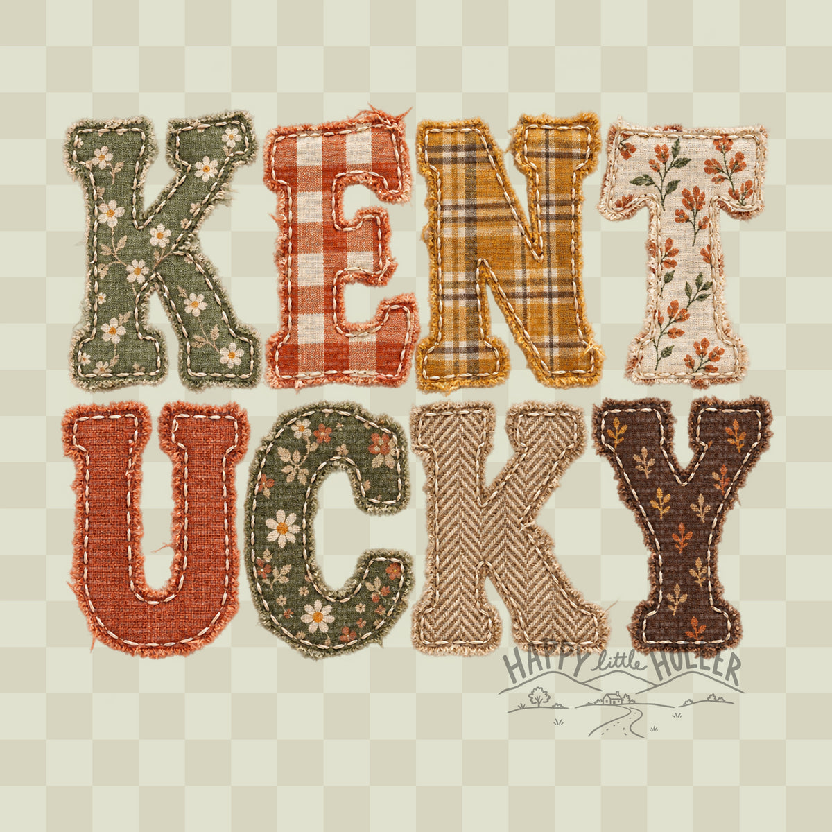 Kentucky Fall Embroidery 2, Faux, DIGITAL DOWNLOAD